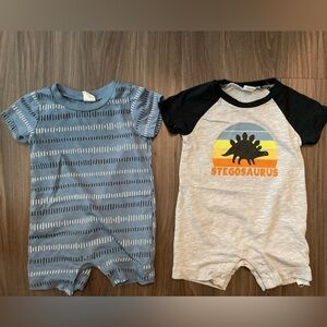 PL Baby Blue and Gray Kids Rompers Set size 3M